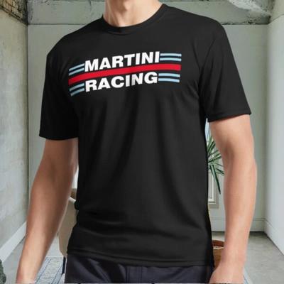 Nuova T-shirt Nera da Uomo Martini Racing Logo Attivo Divertente Taglie dalla S alla 5XL