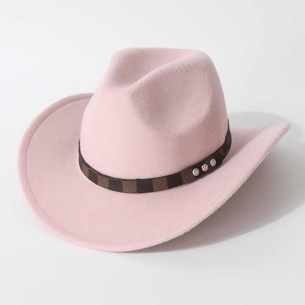 New Western-style Ethnic Woolen Roll-brimmed Fedora Hat for Autumn and Winter, Fashionable and Versatile for Both Men and Women