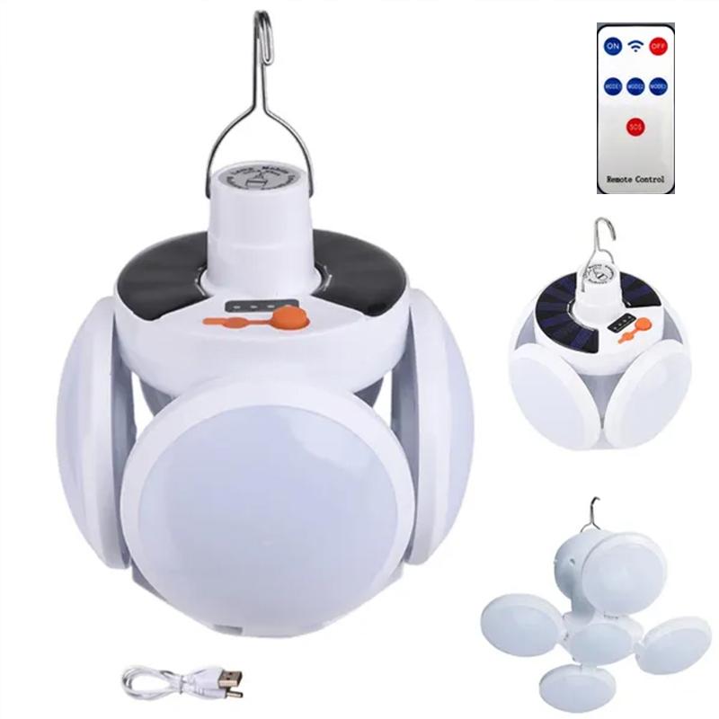 Solar Folding LED Soccer Light Rechargeable Outdoor Lamp Camping Night Market Stall Emergency Power Failure Lighting Torch