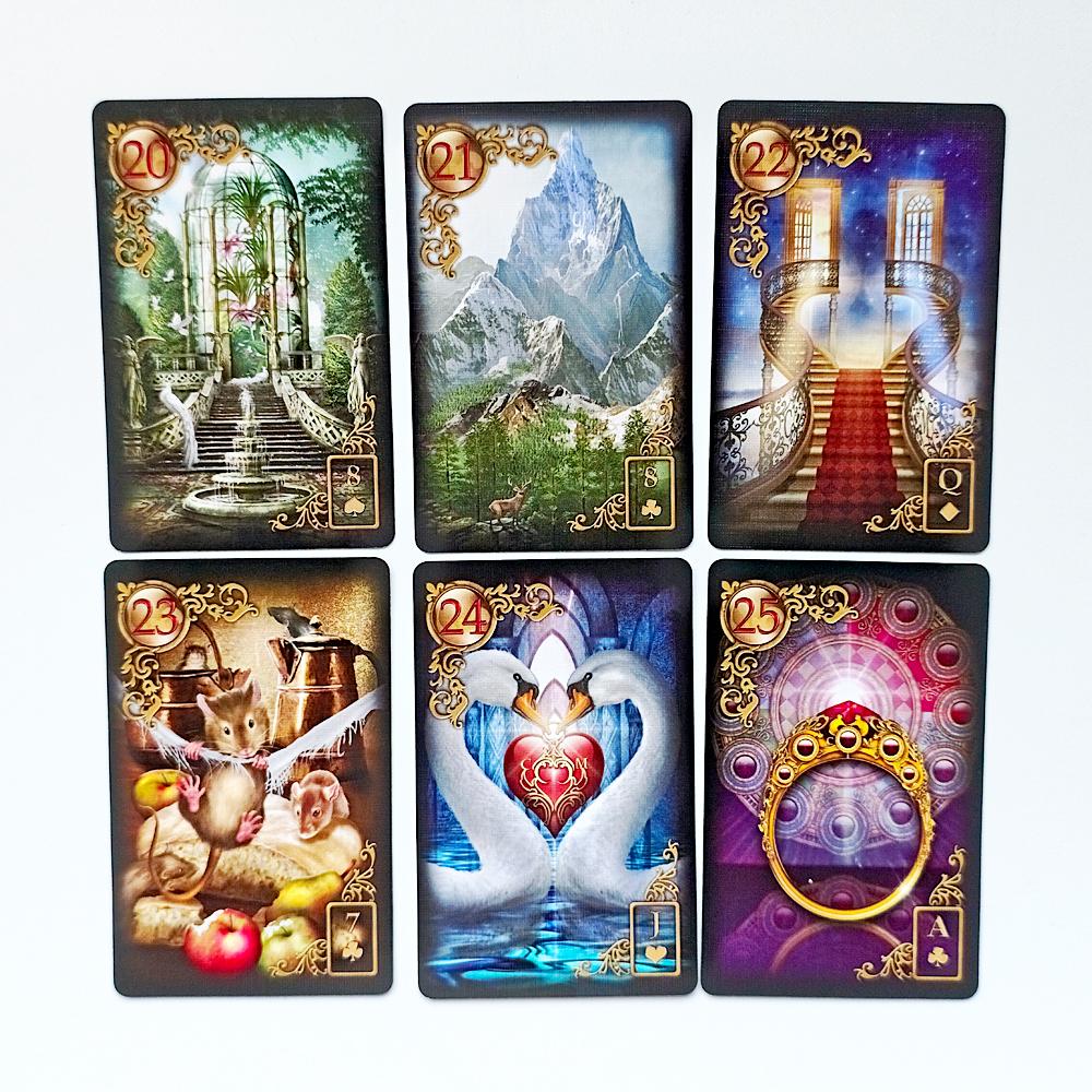 36 Stück Lenormand Karten Gedruckt auf 350 g/m² Doppelt geprägtem Karton Gilded Reverie Lenormand Deck