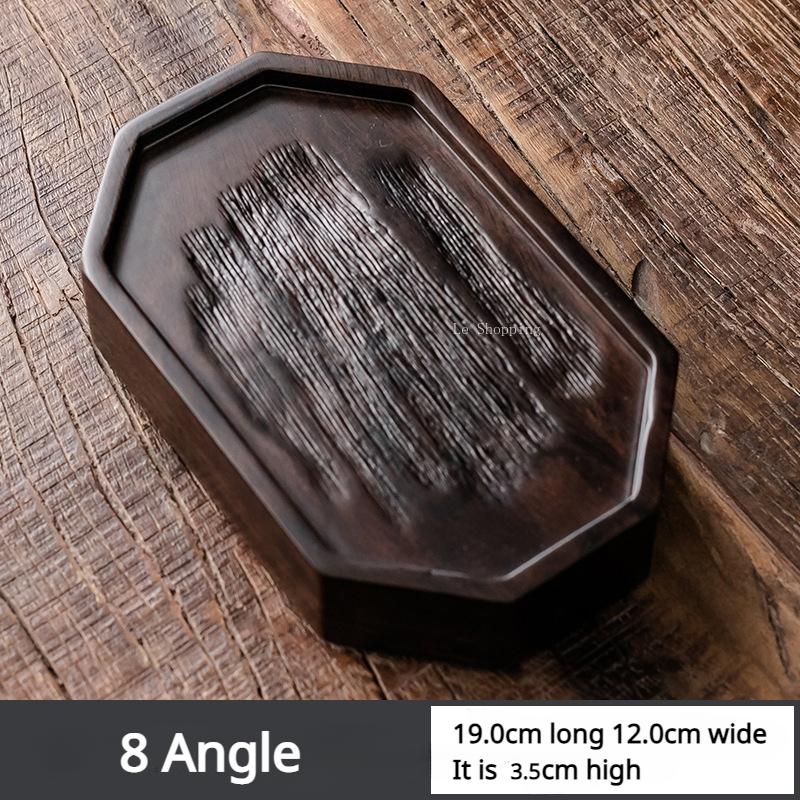 Tea Art Tools Sandalwood Pot Bearing Japanese Black Whole Wood Solid Wood Dry Brewing Table Small Tea Table/pot Holder/pad/plate