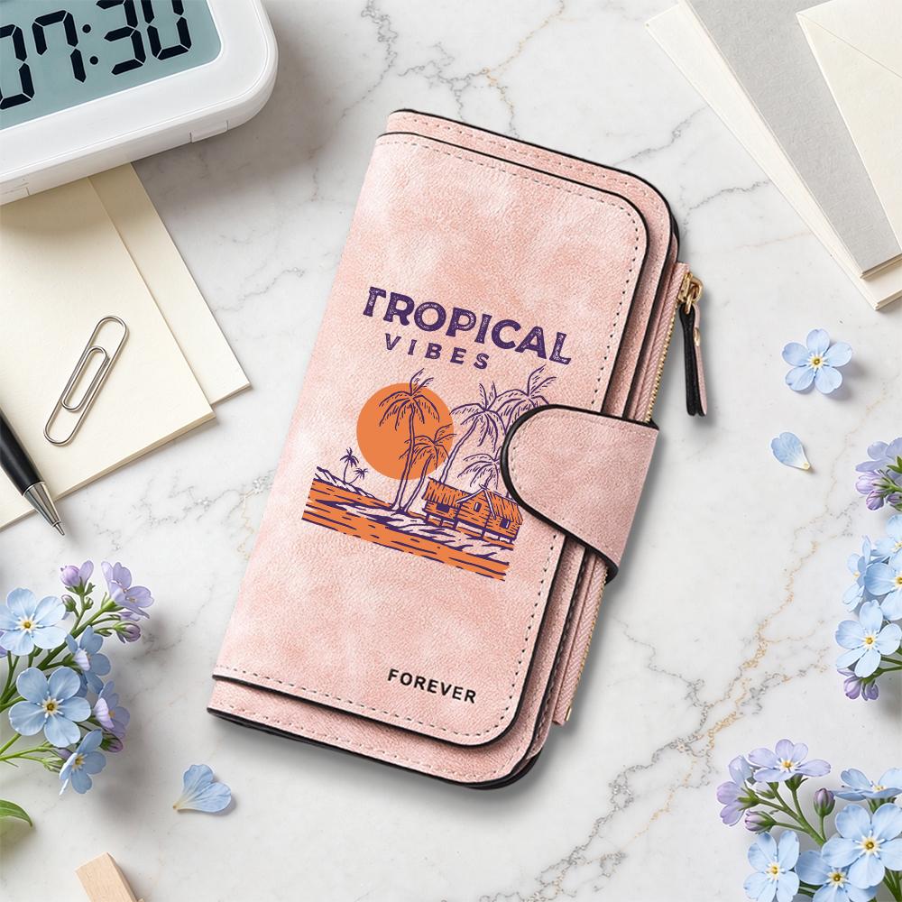 Tropical Vibes Forever Wallet Fashion Casual Purse Leisure Daily Card Holder