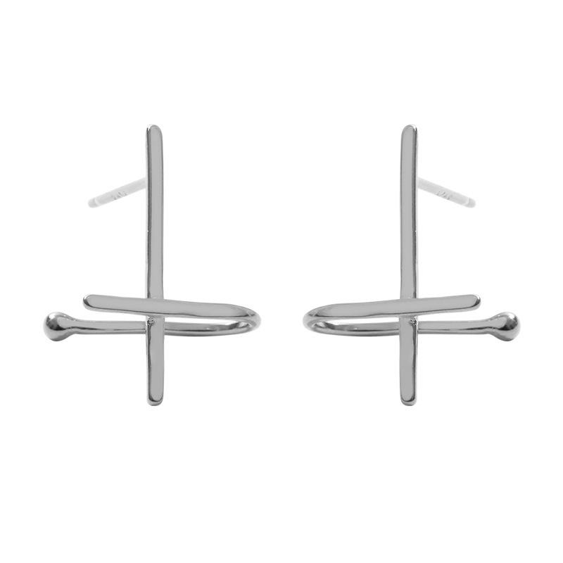 

Серьги-гвоздики без выцветания Серьги-гвоздики Хипстерские мужские серьги Минималистичный дизайн Серьги-гвоздики с крестом