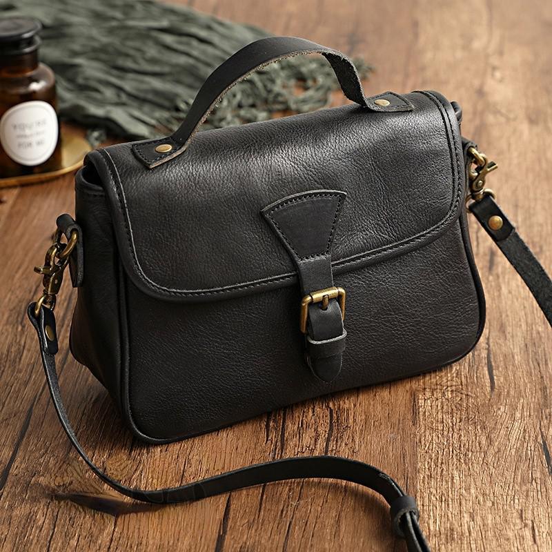 Johnature Dámská taška z retro originální kůže Jednoduchá jednobarevná přírodní měkká hovězí kůže Univerzální kabelky přes rameno a crossbody