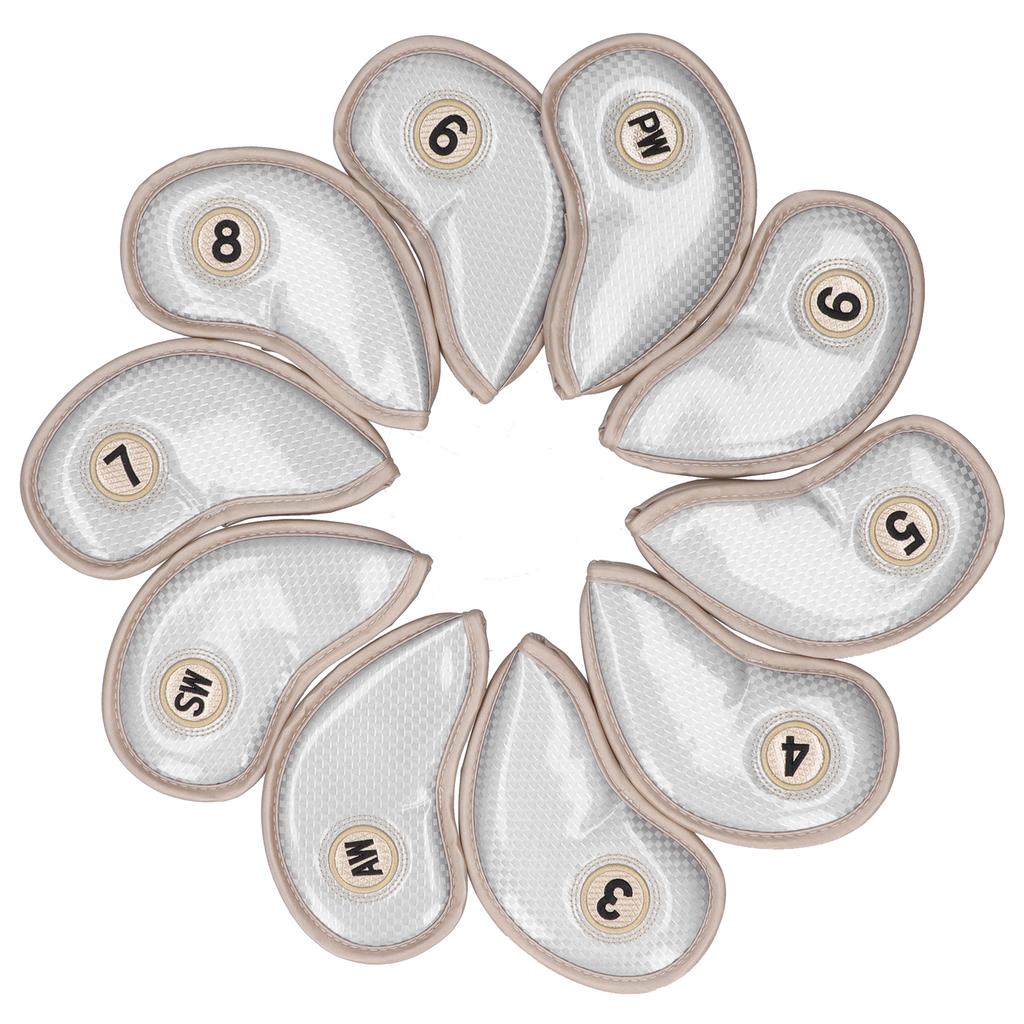 10Pcs   Iron Head Covers Sleeve Number  ive PU Waterproof  ing Accessory