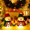 Snowman Decor Centerpiece Doll With Light Christmas Decorations Indoor For Home Winter Holiday Party Mantel Dining Desk House