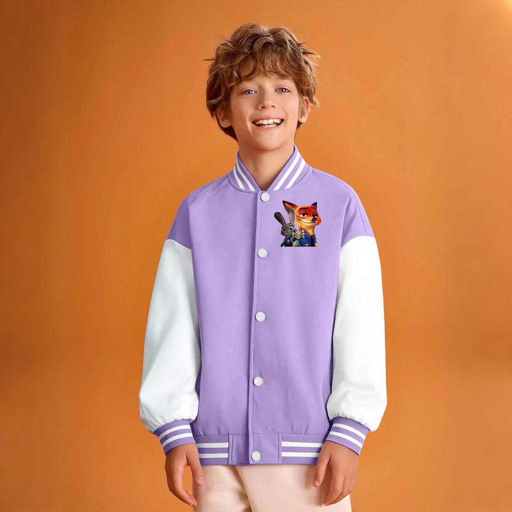 Kids' Fashionable Casual Long-Sleeved Hooded Print Jacket