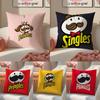 Casual Daily Style Fashion PPringles Cushion Cover Linen Pillowcase Cover Soft Decor for Sofa Home Room
