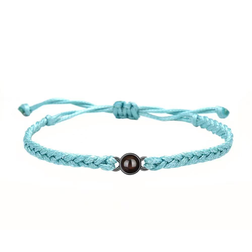 Couple Bracelet 100 Languages 'I Love You' Custom Photo Gift, Hot-Selling Woven Hand Rope