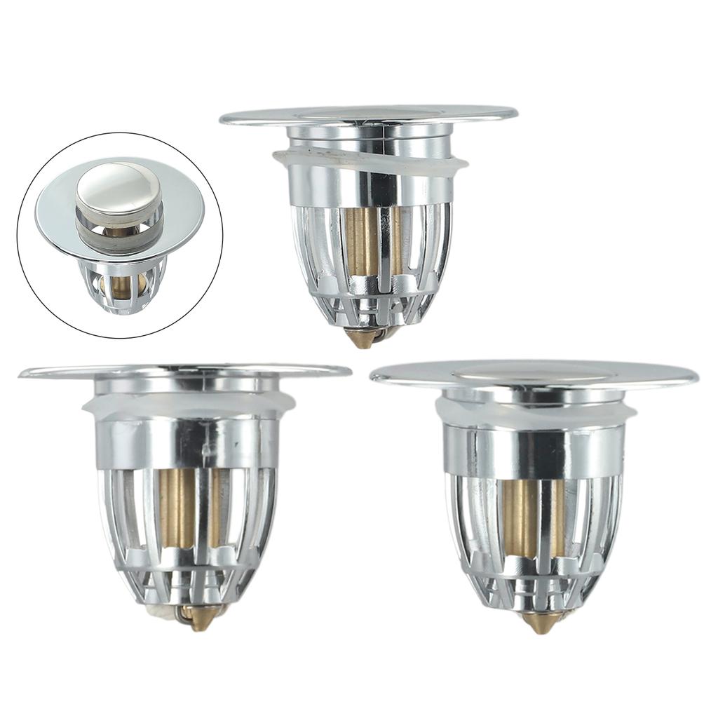Drain Filter Plug Stopper Bounce Up Electroplated Press-type 1pc