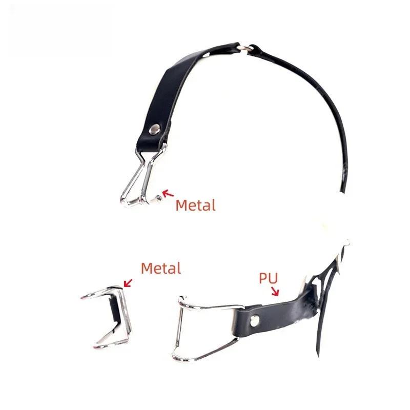 Metal Integrated Mouth Gag With Adjustable Nose Hook Expansion Plug For Couple SM Games Adult Toys