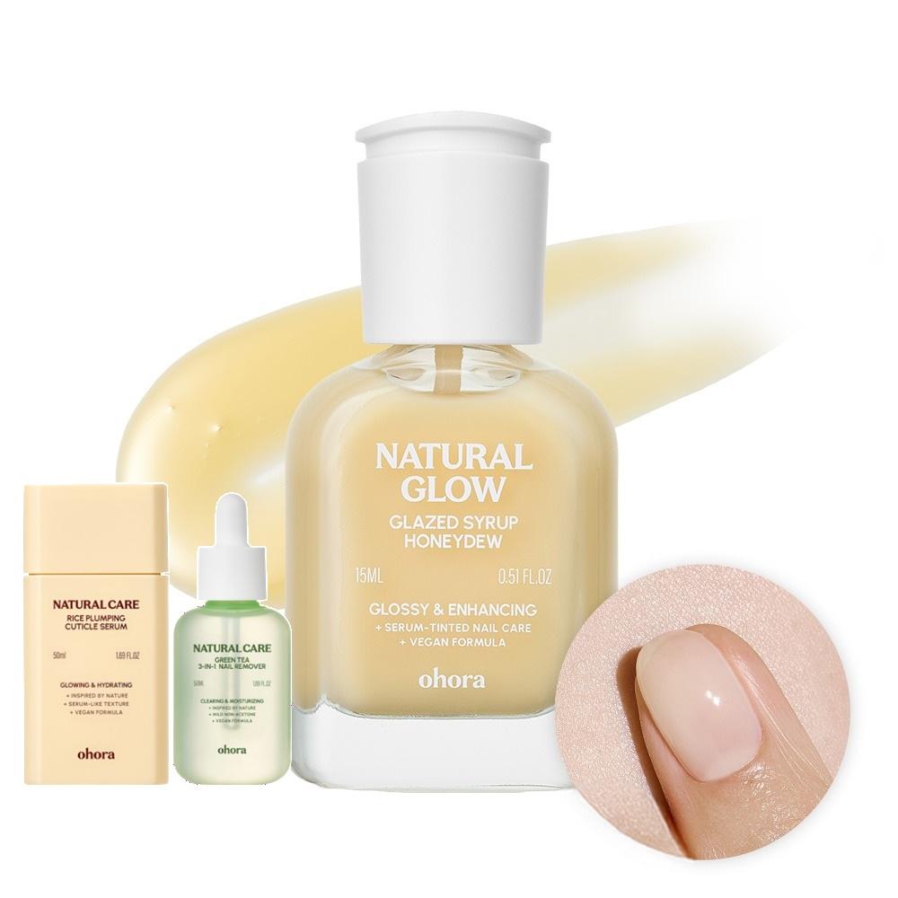 OHORA Glazed Syrup Nail Strengthener Honeydew Edition Nail Care Set with Optional Nail Essentials