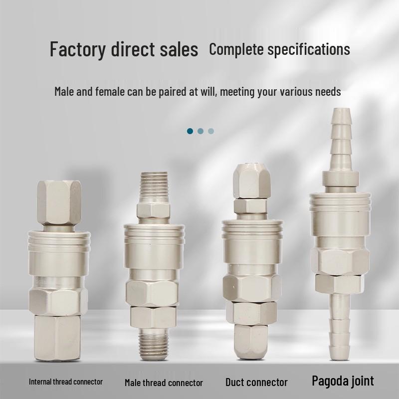 C-type Quick Connect Self-locking Pneumatic Air Compressor Adapter for Pump, Hose, and Air Gun