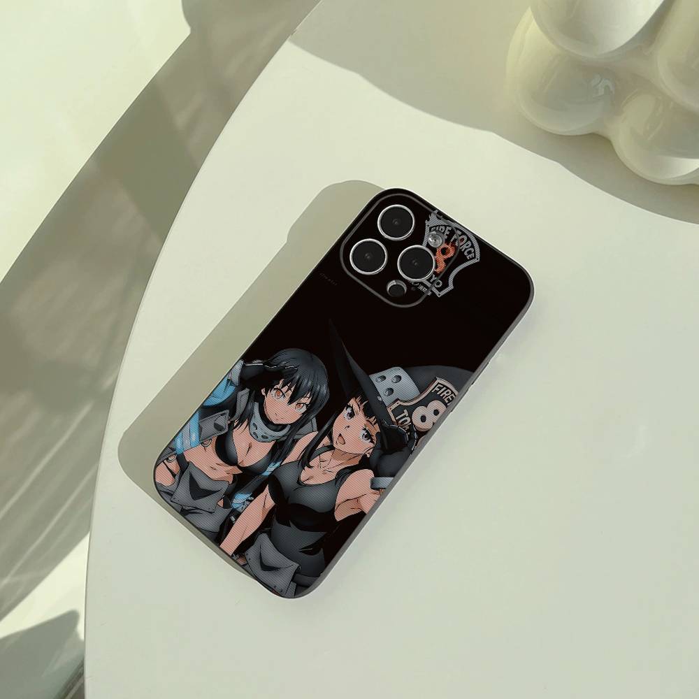 Shonen Anime -Fire- Force Handyhülle Für iPhone 17,16,15,14,13,12,11 Pro Max,16/15/14Plus,XS Weiche Schwarze Hülle