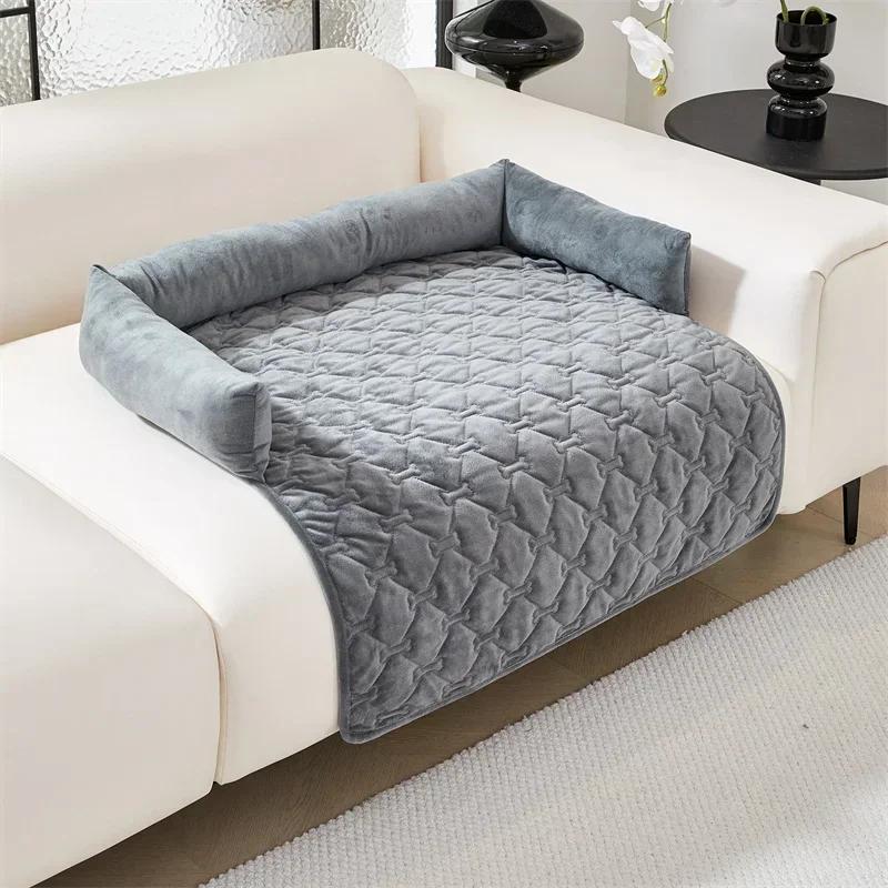 Thick Velvet Pets Pad Sofa Mat Anti-slip Plaid Dog Cat Kennel Couch Slipcover for Living Room Washable Bed Pad Protector Winter