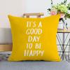 Nordic Modern Yellow Plush Throw Pillow Cover - Single-Sided Print Home Decor Cushion.