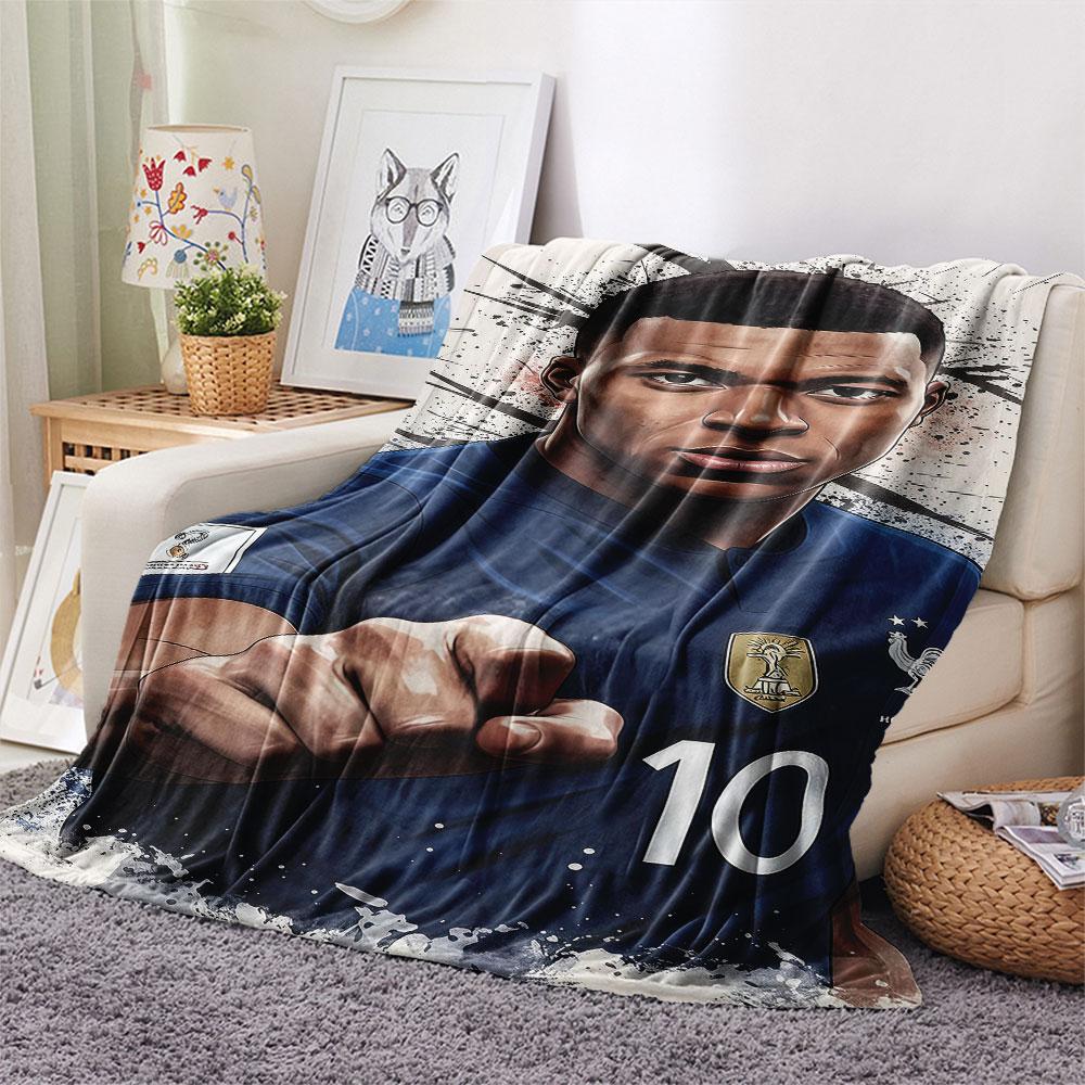 1 Stück Kylian Mbappe Muster Flanelldecke Geeignet für Alle Jahreszeiten für Heimdekoration Wärme und Komfort Geschenke Feiertagsgeschenk