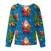 Women's Casual Fashion Long Sleeve Standing Collar Single Breasted Christmas Print Workwear Jacket Tops