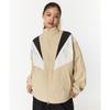 Reebok Twin Vector Color Block Stand Collar Windbreaker Comfortable Breathable Full Zip Jacket Unisex Jacket Beige REJU4EJ39I2