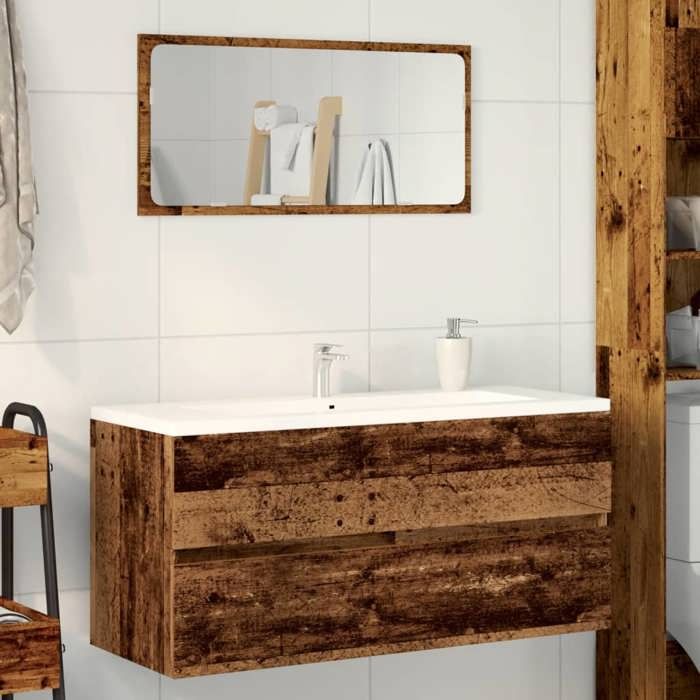 VidaXL Vanity Unit Old Wood 100x38.5x45 Cm Engineered Wood, Bathroom Cabinet, Support, Bathroom Cupboard 856252