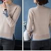 Fall/Winter Women's Semi-Turtleneck Sweater Thickened Loose Pullover Knitwear Split Stretch Knit Jumper