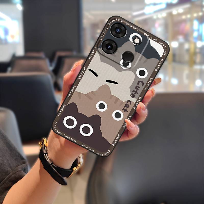 Dirt-resistant Back Cover Phone Case For Infinix X6515/Smart7 Global/Tecno POP7 Fashion Design Soft Case Silicone Cute