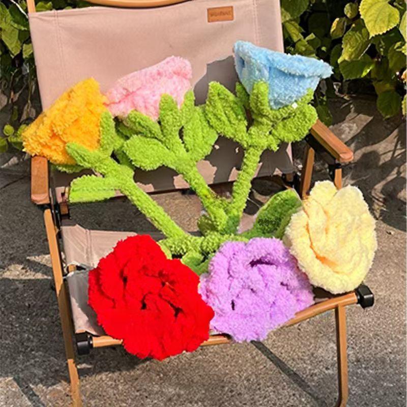 Chenille Stick Plush Rose DIY Material Pack - Handmade Creative Gift for Birthdays & Valentine's Day