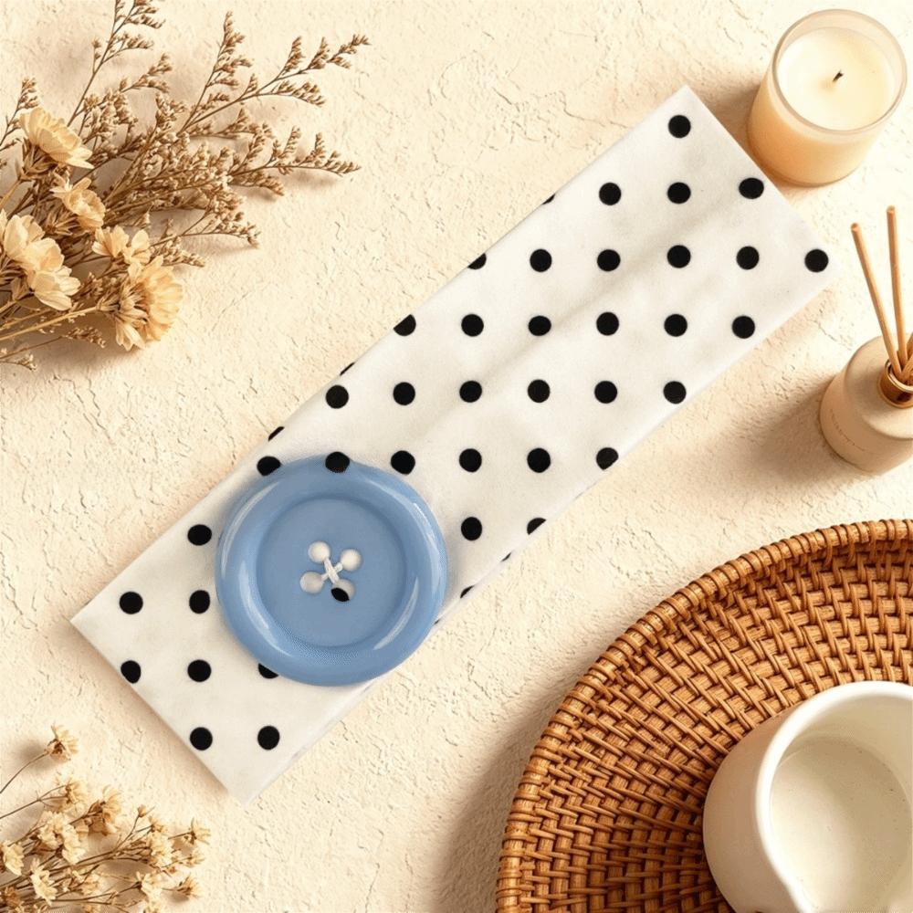 Colorful Elastic Hairband Vintage Style Polka Dot Headband High Quality Button Hairband