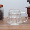 350ML Christmas Tree Mug Heat-Resistant Glass Cup with Handle Coffee Mug Drinking Cup Xmas Gift Creative Christmas Glass Cup