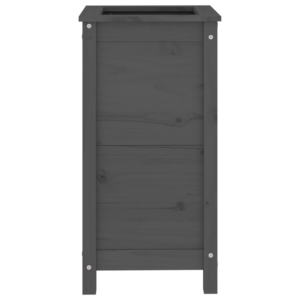 Plant Pot Gray 40x40x78 cm Solid Pine Wood