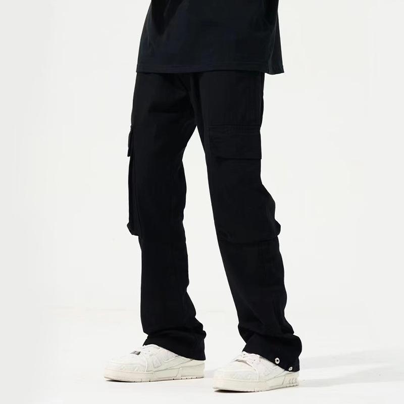 

Весенние мужские новые свободные повседневные брюки с большим карманом 2XL чёрный
