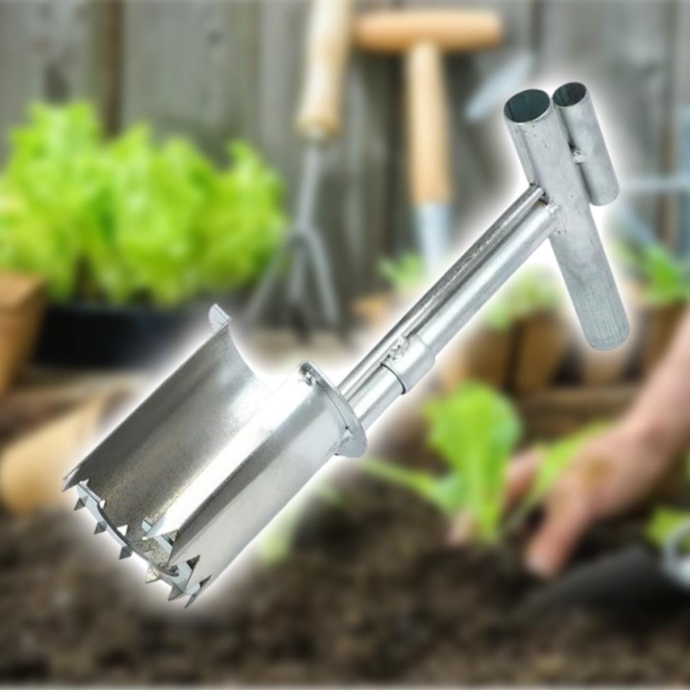 1/2Pcs Metal Handheld Garden Barrel Transplanter Agricultural Puncher Plant Flowers Diging Seedlings Artifact Planting Tools