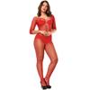 New Women's Jacquard Sexy One-piece Mesh Long-sleeved Small Checkered Sex Underwear