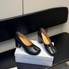 Sheepskin Tabi Split-Toe Chunky Heel Ballet Flats for Women - Retro Style
