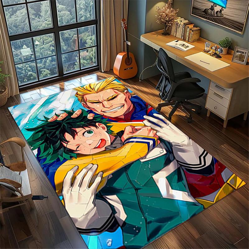 My Hero Academia Large Non Slip Rug Washable Area Carpet for Gamer Bedroom Home Decor
