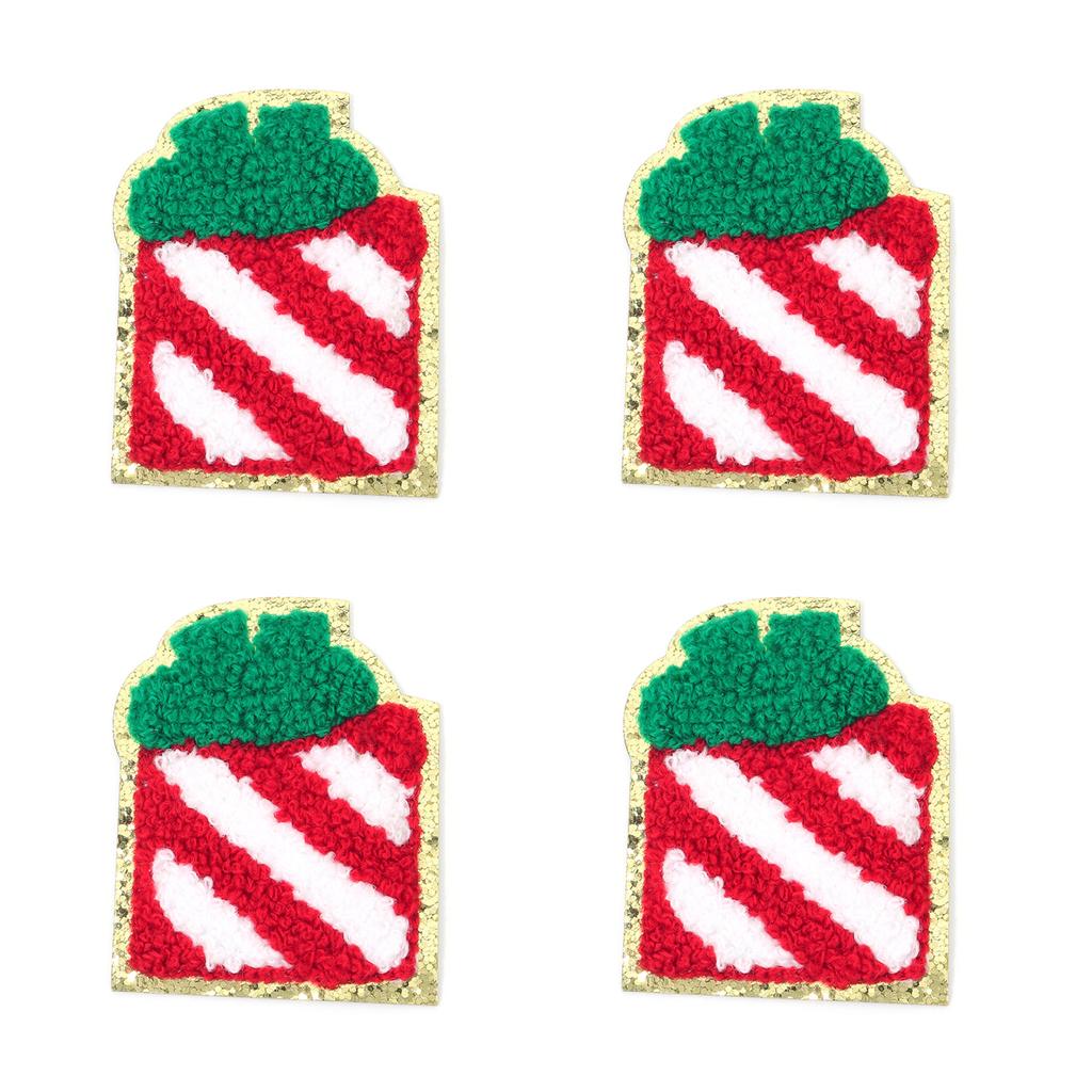 4pcs/lot Christmas Series Embroidery Patches Santa Snowflake Cartoon Shape Iron On Patch For DIY Sewing Garment Bags Decoration