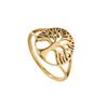 Creative Personality Stainless Steel Circle Hollowed-out Life Tree Couple Rings for Men Women Trendy Hip-hop Amulet Jewelry Gift