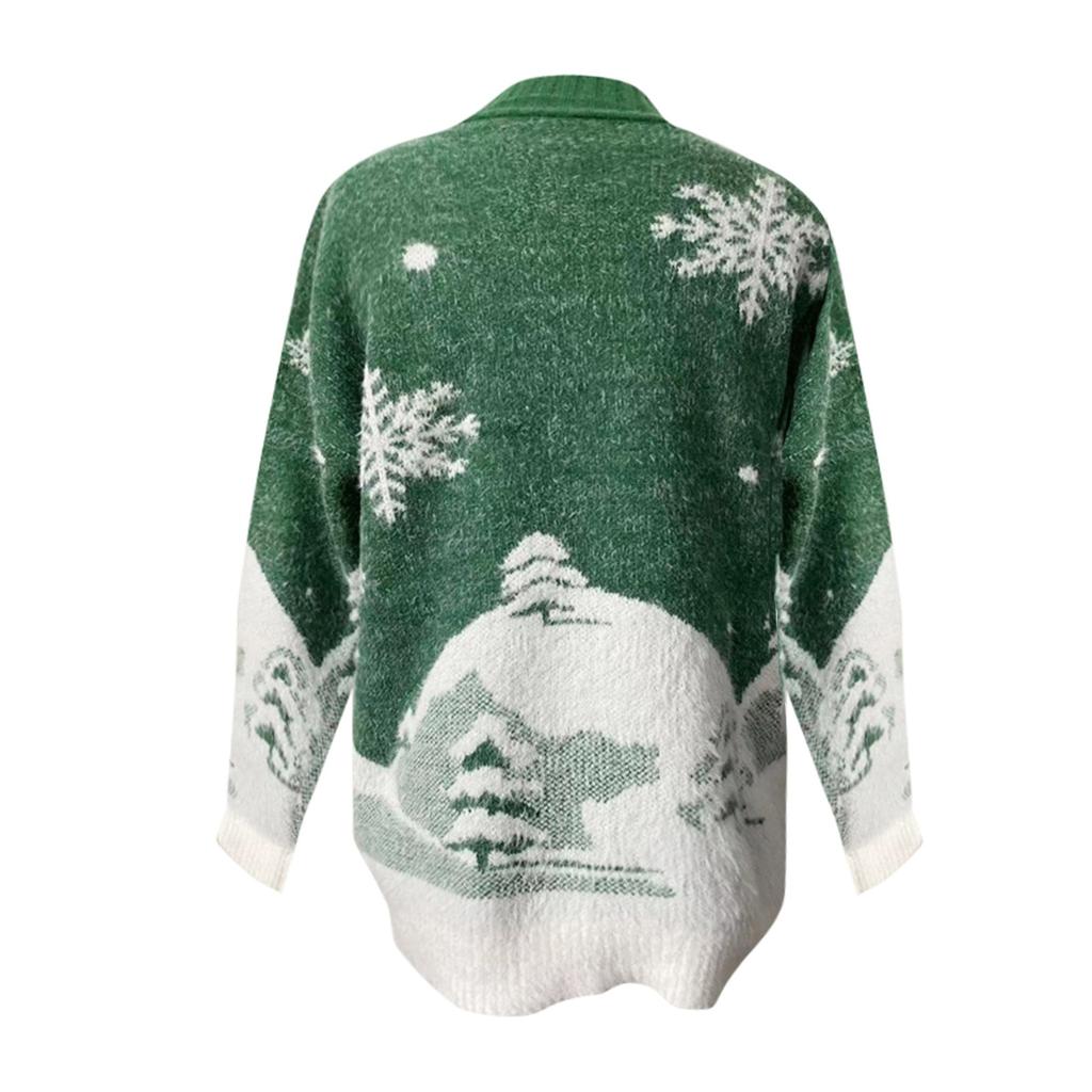 Women's Casual Turtleneck Knitted Long Sleeve Pullover Sweater Knitted Top Christmas