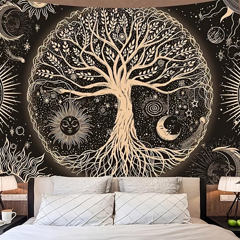 Tree of Life Tapestry Bohemian Home Living Room Wall Hanging Mystical Style Room Decor Wall Fabric Psychedelic Tapestry Wall Mat