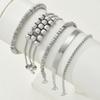 7Pcs Crushed Bead Stackable Bracelet Set for Women Trendy Mixed Texture Fragmented Bead Chain Fashion Daily Wear Jewelry Gifts