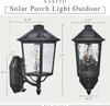 15 Inch Solar Outdoor Wall Lights, Dusk to Dawn, Remote Control, Black, for Porch, Yard, Garage