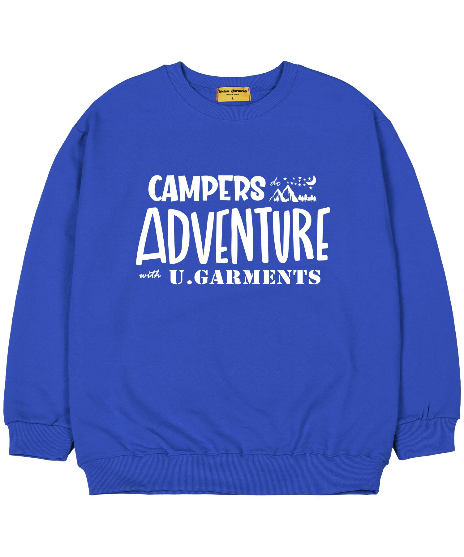 Union Garments [На флисе] Campus Оверсайз Толстовка Синяя Xxl