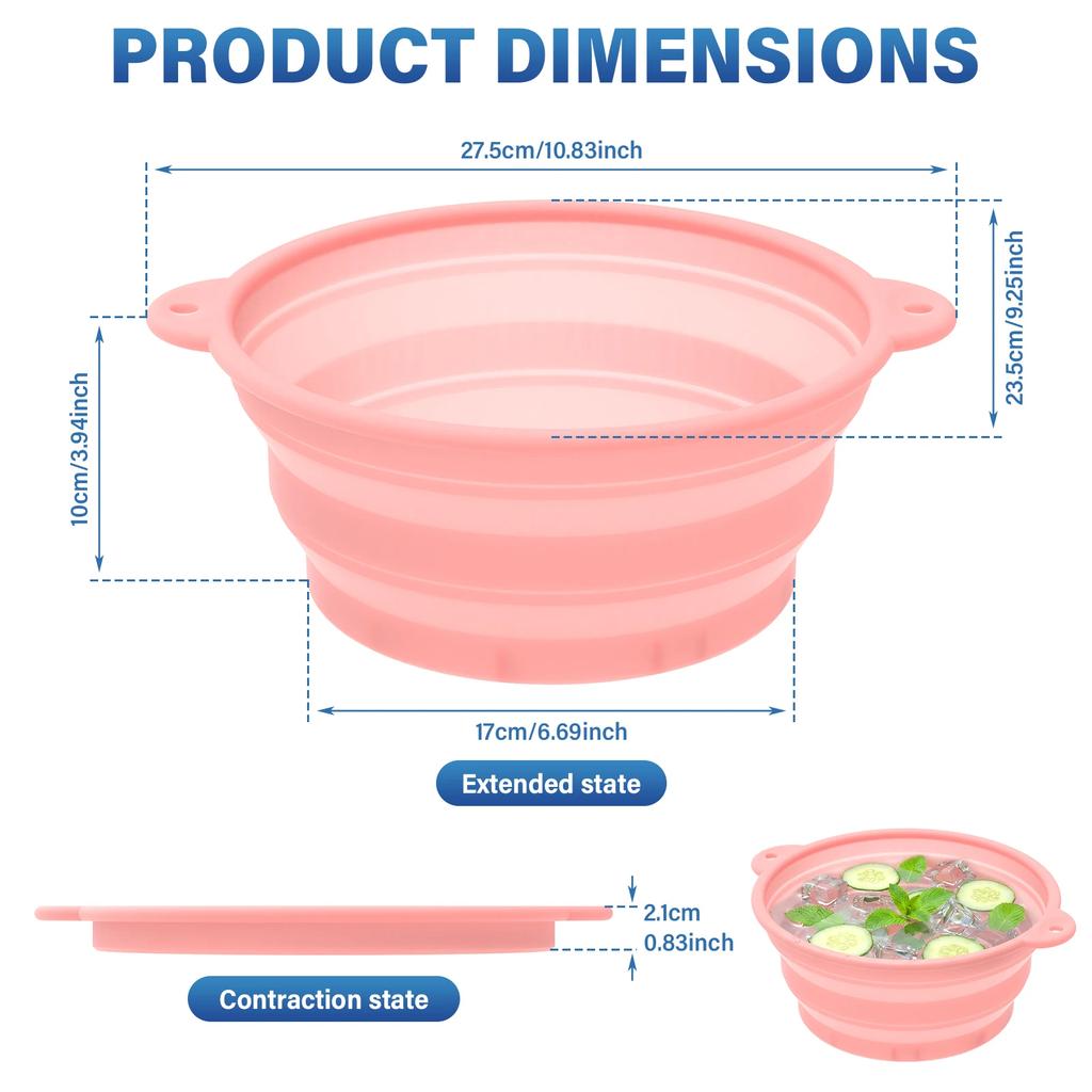 Foldable Facial Ice Bath Bowl Silicone Cooling Facial Washing Basin with Built in Icetray Travel Portable Beauty Skin Care Tool