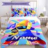 3pcs Custom Name Astro Bot Bedding Set Duvet Cover Closure Includes 1 Duvet Cover & 2 Pillowcases for All Seasons Bedroom Decor