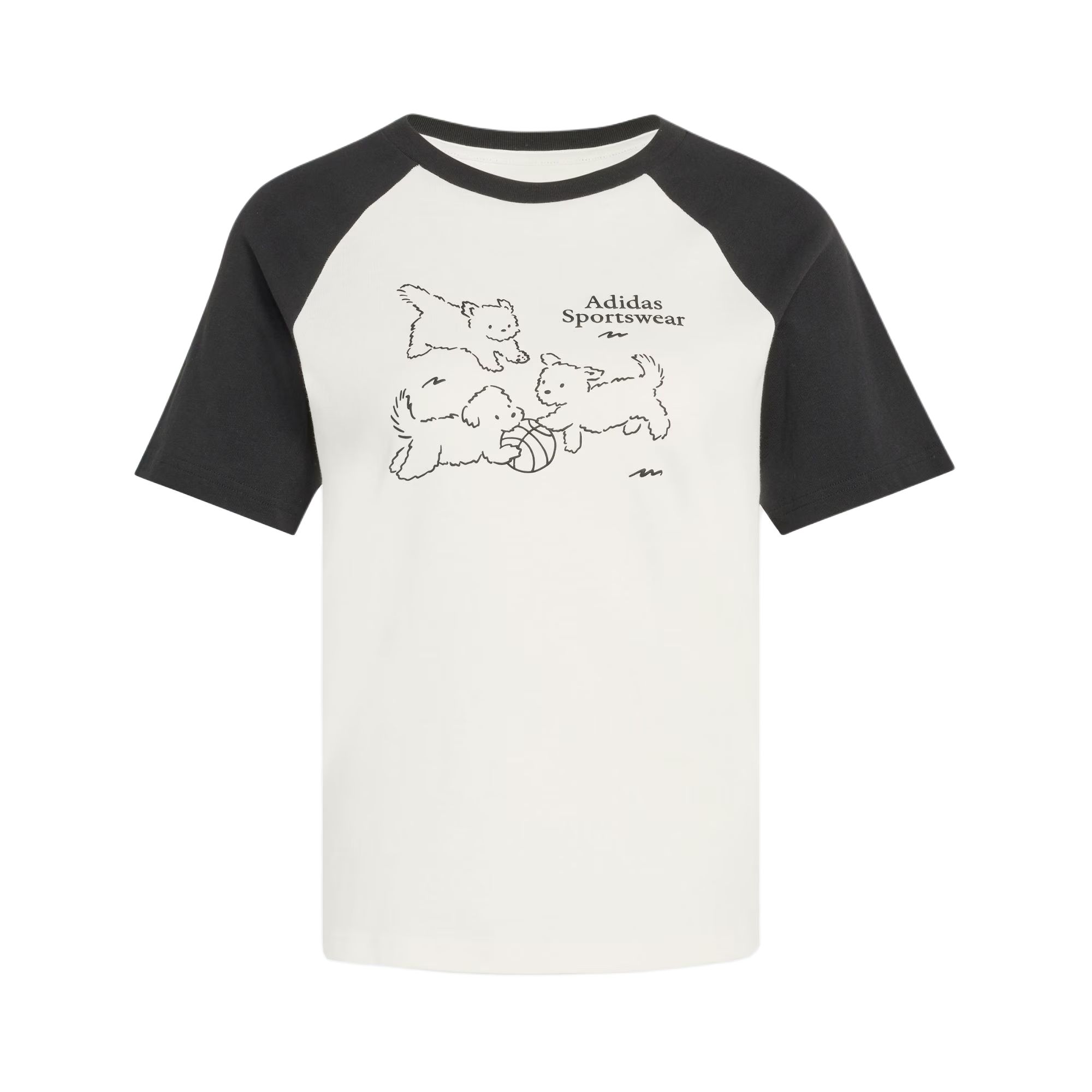 Adidas T Shirts Women s Jade White/Black Crew Neck Moderate KG7684 L