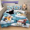 3pcs set Penguin Winter 1 Quilt Cover + 2 Pillowcases, All Seasons Bedroom Setting, Perfect for Home and Dorm Decor a151