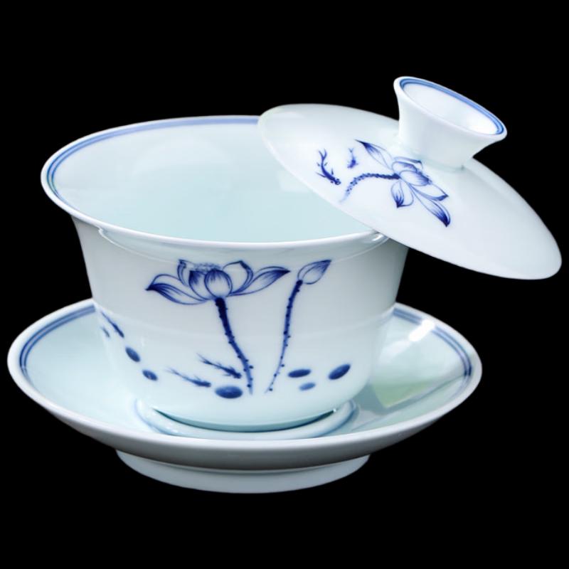 Цинхуа Фарфоровая Гайвань с Крышкой