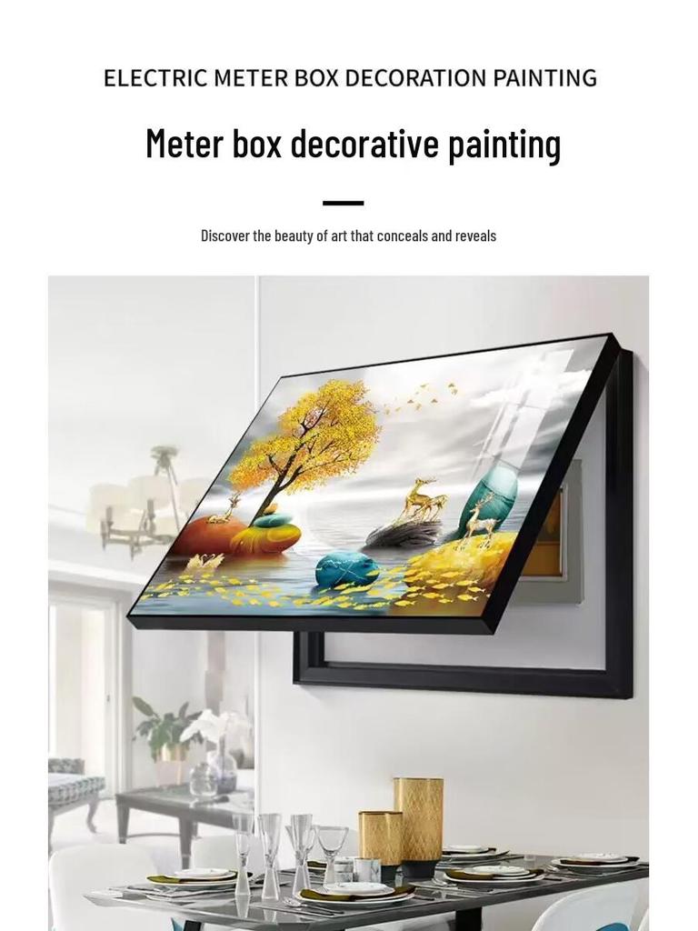 Modern Minimalist Decorative Cover for Electrical Switch & Meter Box - Wall Art for Restaurant