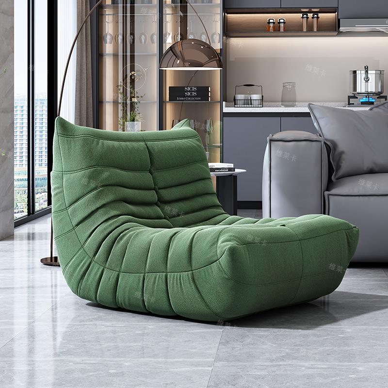 Caterpillar Cream Reclining Sofa Chair for Living Room & Balcony