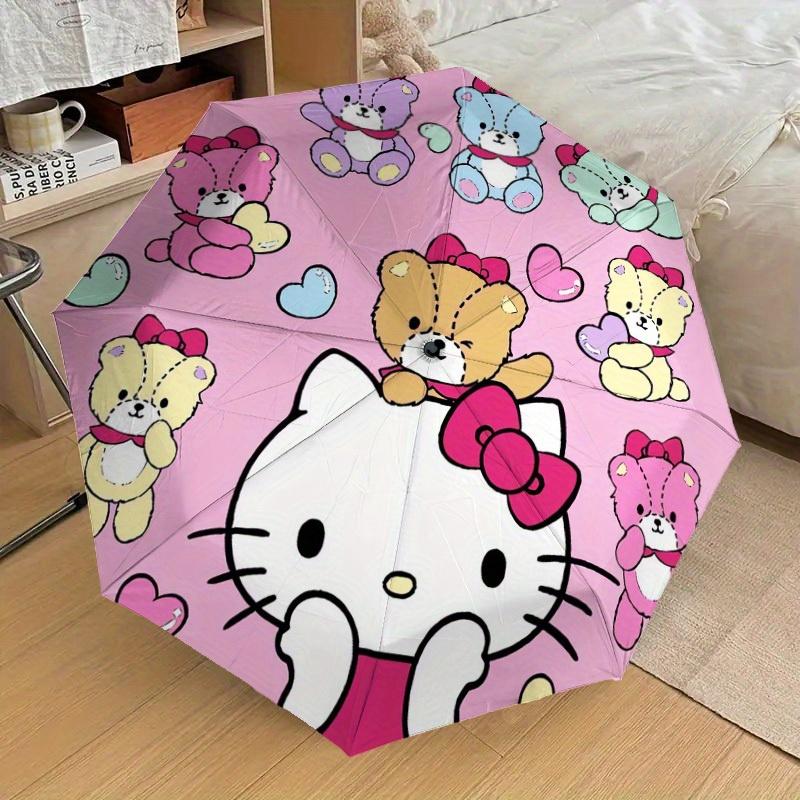 1pc Hello Kitty Teddy Bears Umbrella with Plastic Handle,Suitable for All Seasons Home Travel Outdoor UmbrellaSanlio539